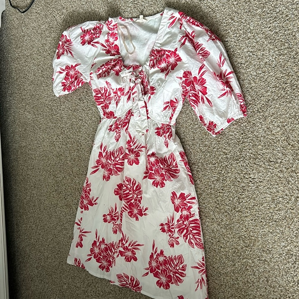 Red flower/tropical dress